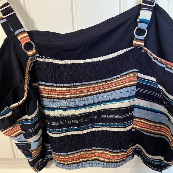 Live to be Spoiled Striped Sleeveless Button Front Crop Top XXL - Picture 8 of 10